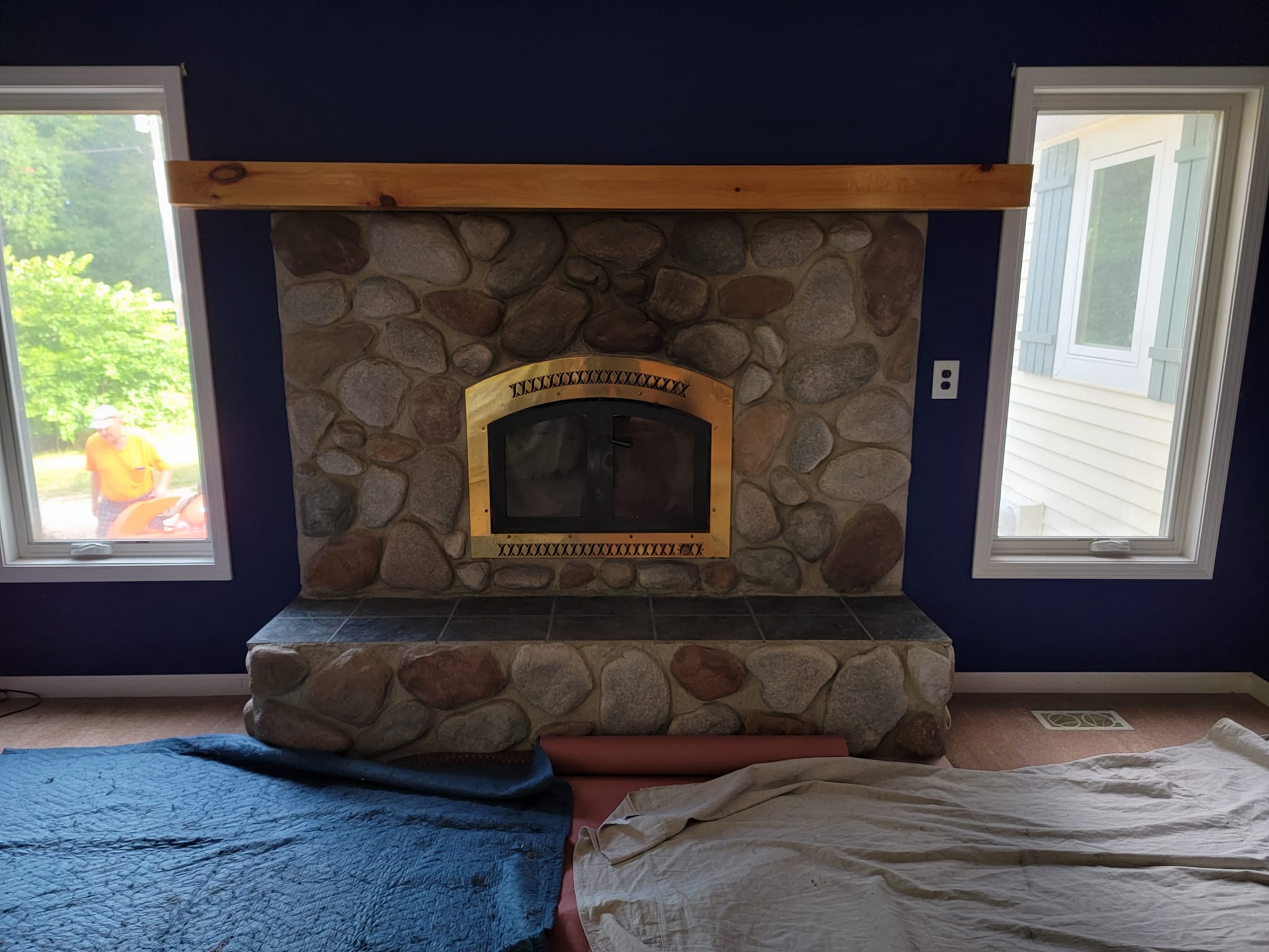 Old Wood Burning Fireplace Replaced with New Gas Fireplace Before