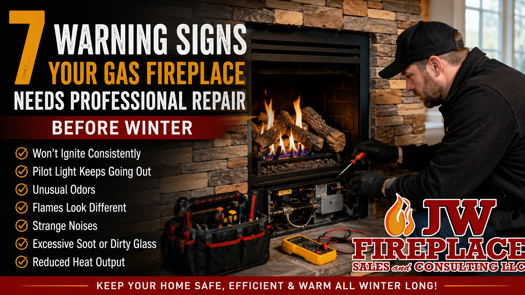 JW Fireplace Sales and Consulting | 7 Warning Signs Your Gas Fireplace Needs Professional Repair Before Winter